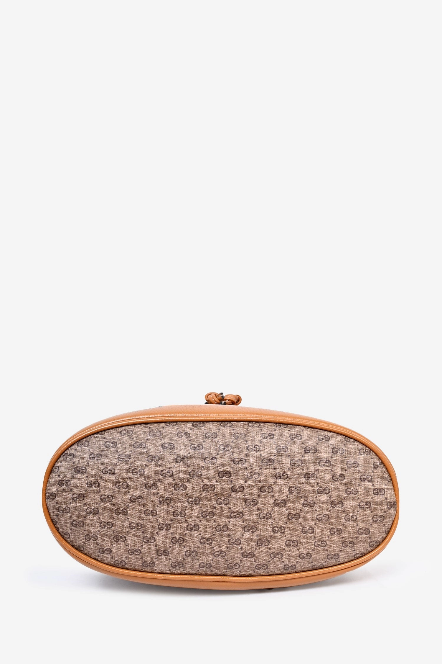 Gucci Brown Canvas Leather GG Mickey Mouse Bucket Bag