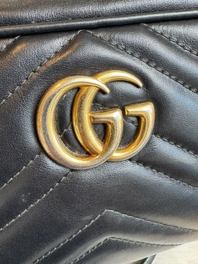 GUCCI Calfskin Matelasse GG Marmont Mini Camera Crossbody