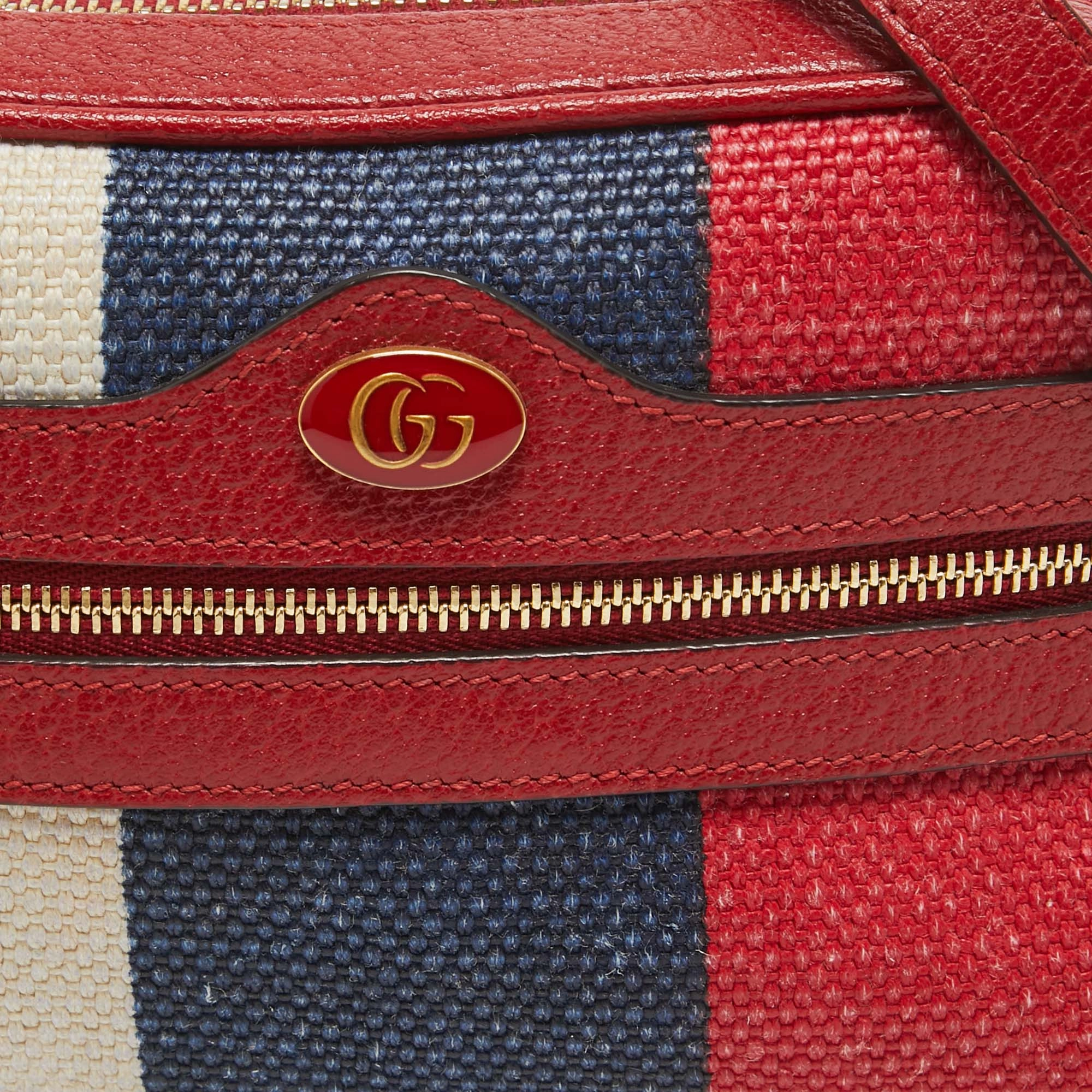 Gucci color Canvas And Leather Mini Ophidia Crossbody Bag