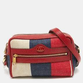 Gucci color Canvas And Leather Mini Ophidia Crossbody Bag