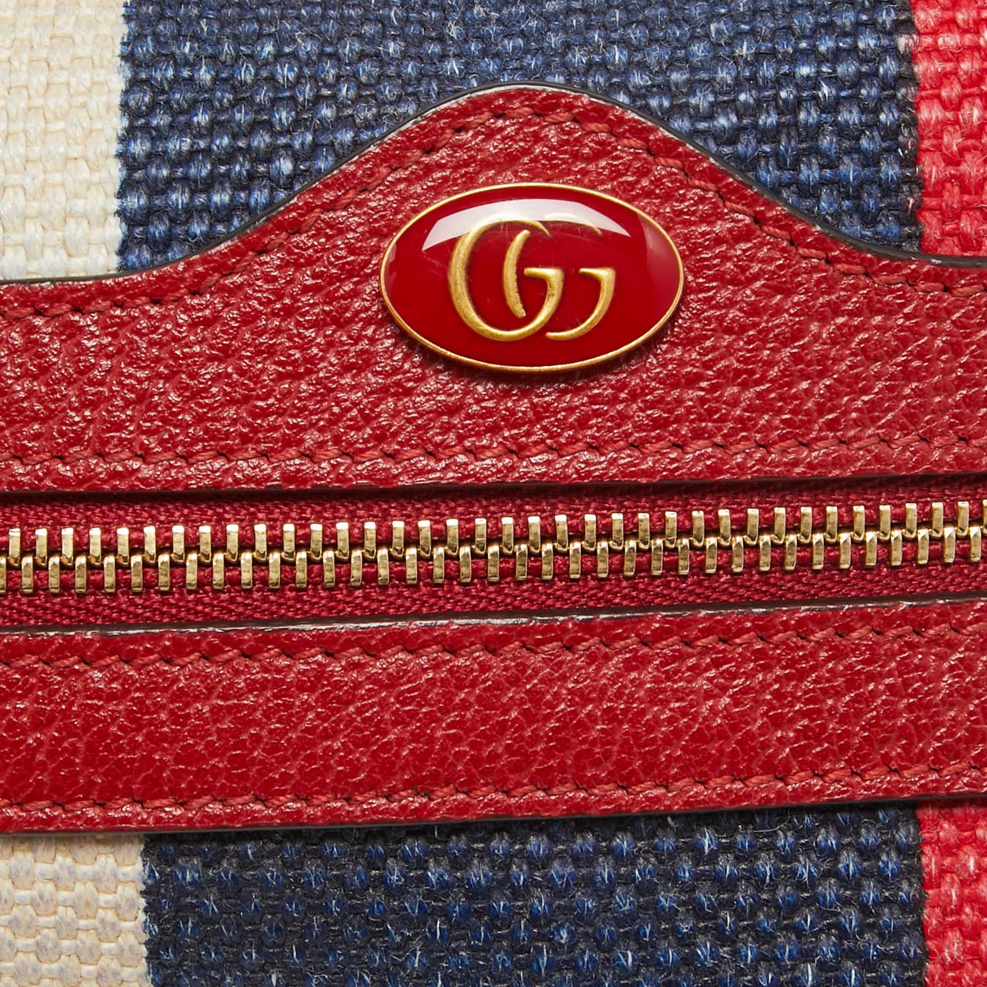 Gucci color Canvas And Leather Mini Ophidia Crossbody Bag