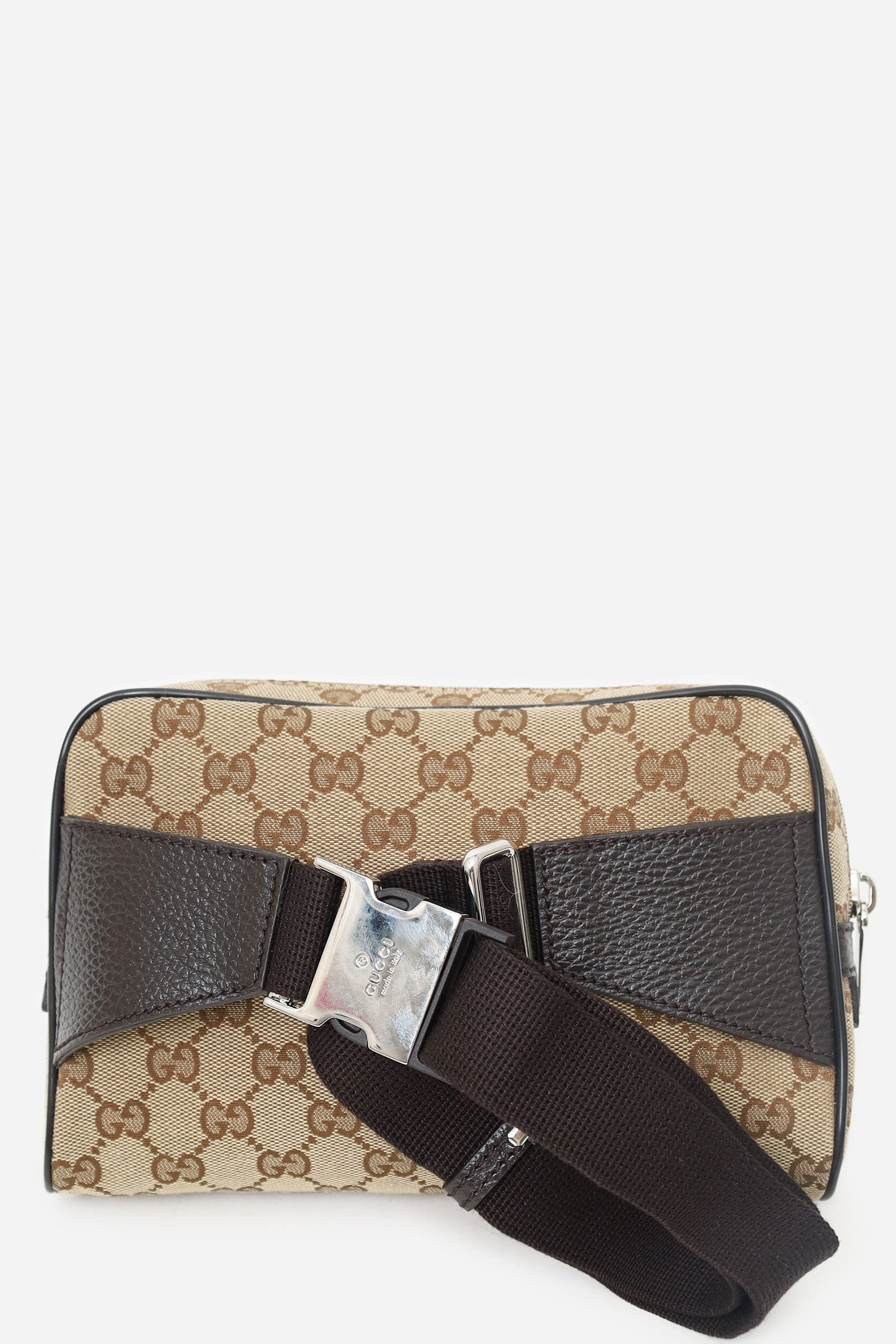Gucci Dark Brown/Beige GG Canvas Monogram Belt Bag