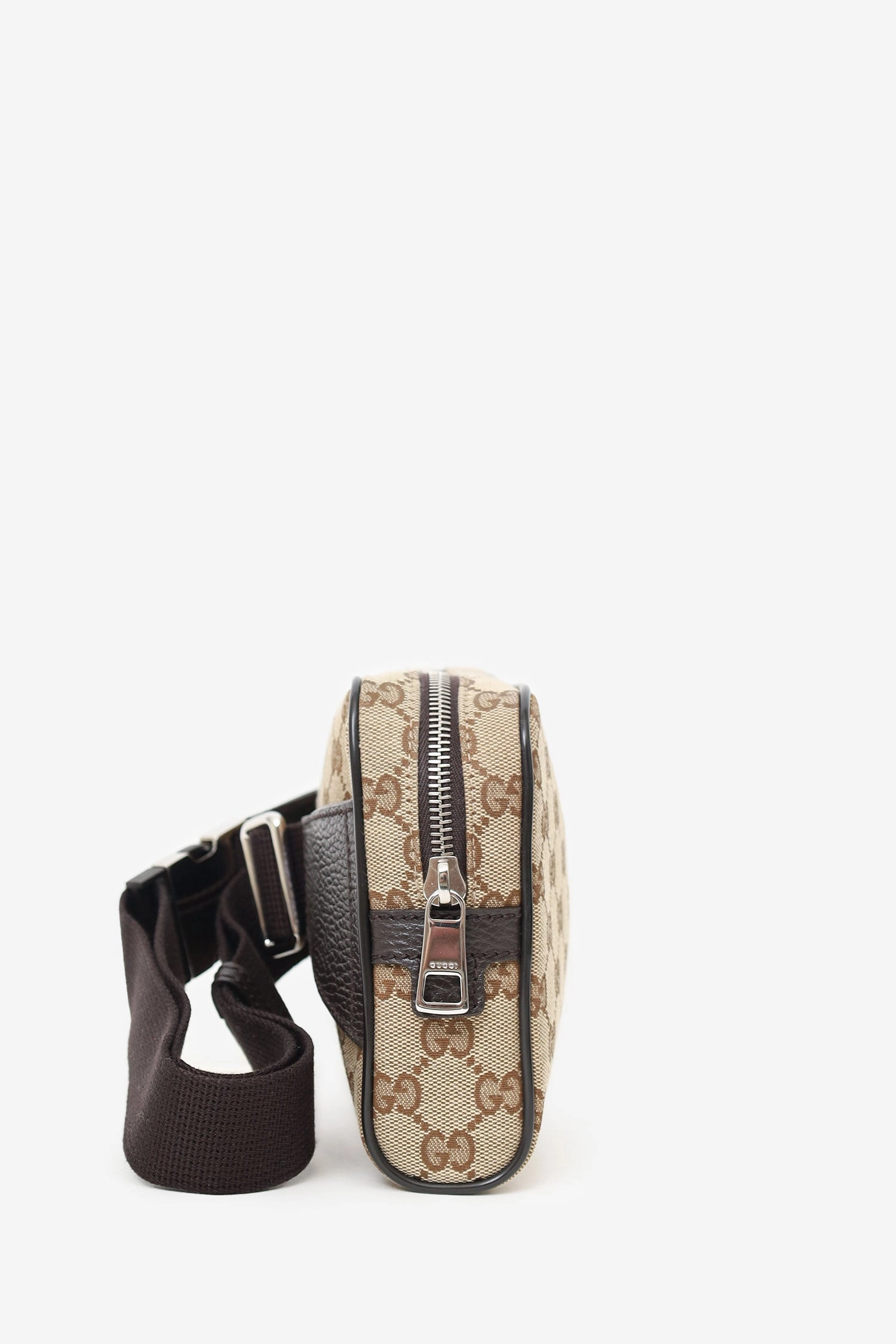 Gucci Dark Brown/Beige GG Canvas Monogram Belt Bag