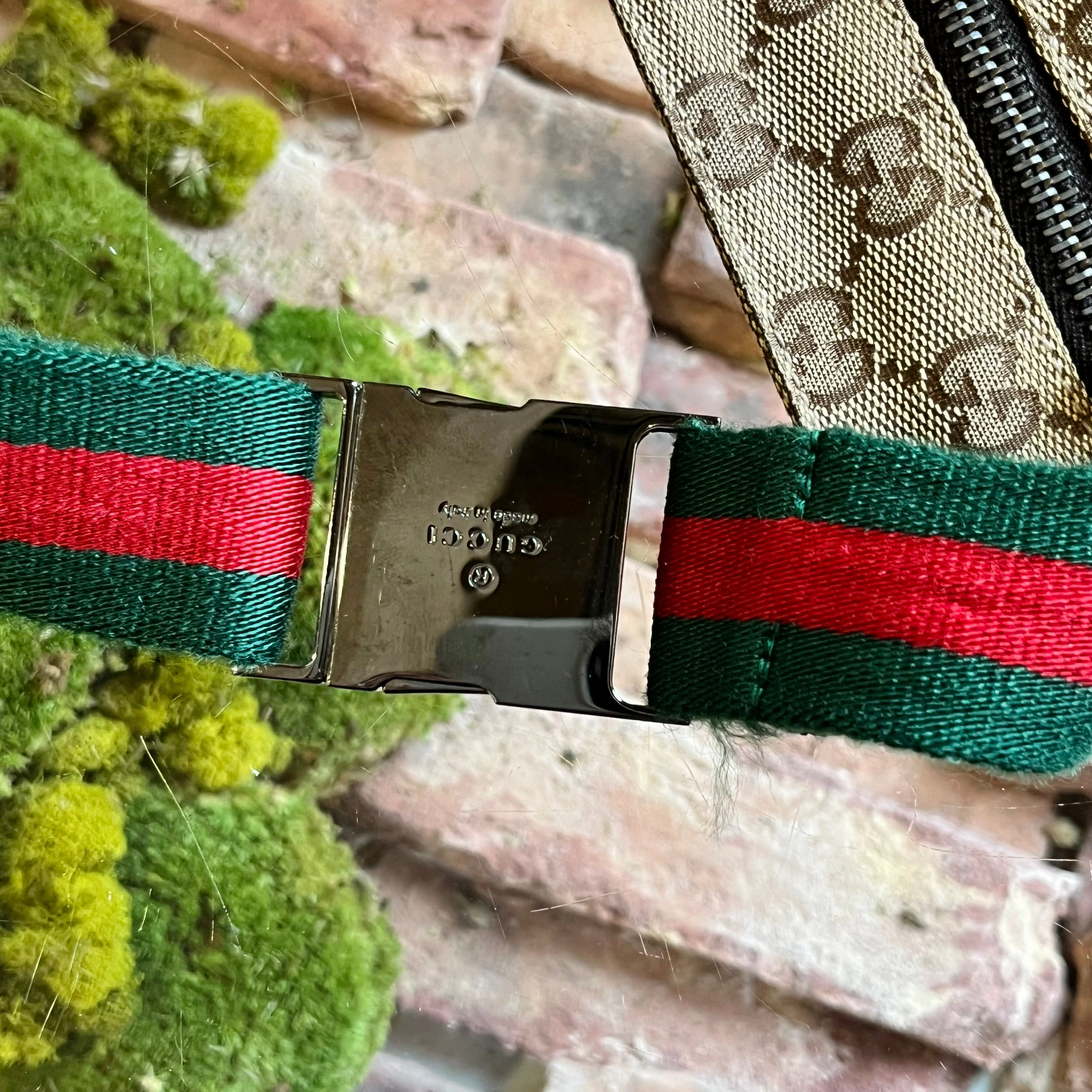 GUCCI GG Canvas Double Pocket Belt Bag