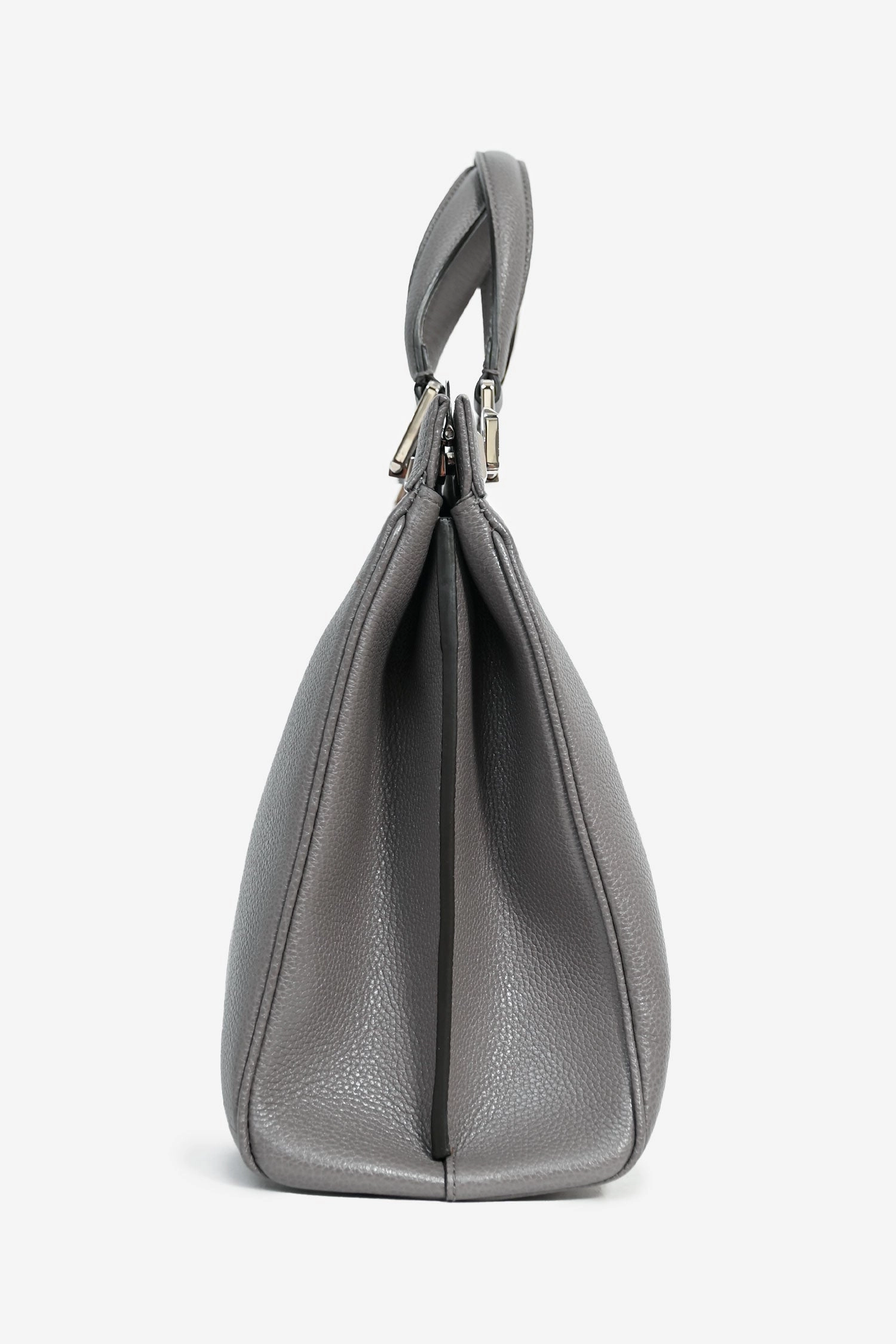 Gucci Grey Grained Leather Interlocking G Horsebit Zumi Medium Tote with Strap