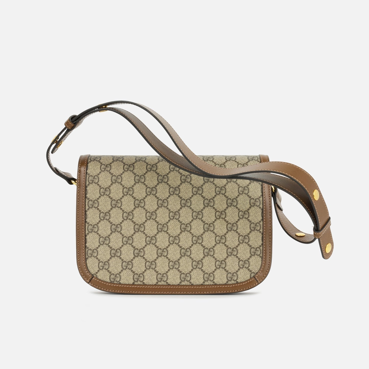 Gucci Gucci - Small Horsebit Crossbody 1955 - Beige/Dark brown GG Supreme canvas GHW - Pre-Loved