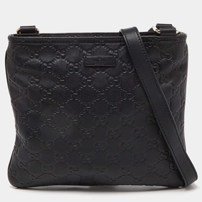 Gucci  Guccissima Leather Flat Crossbody Bag