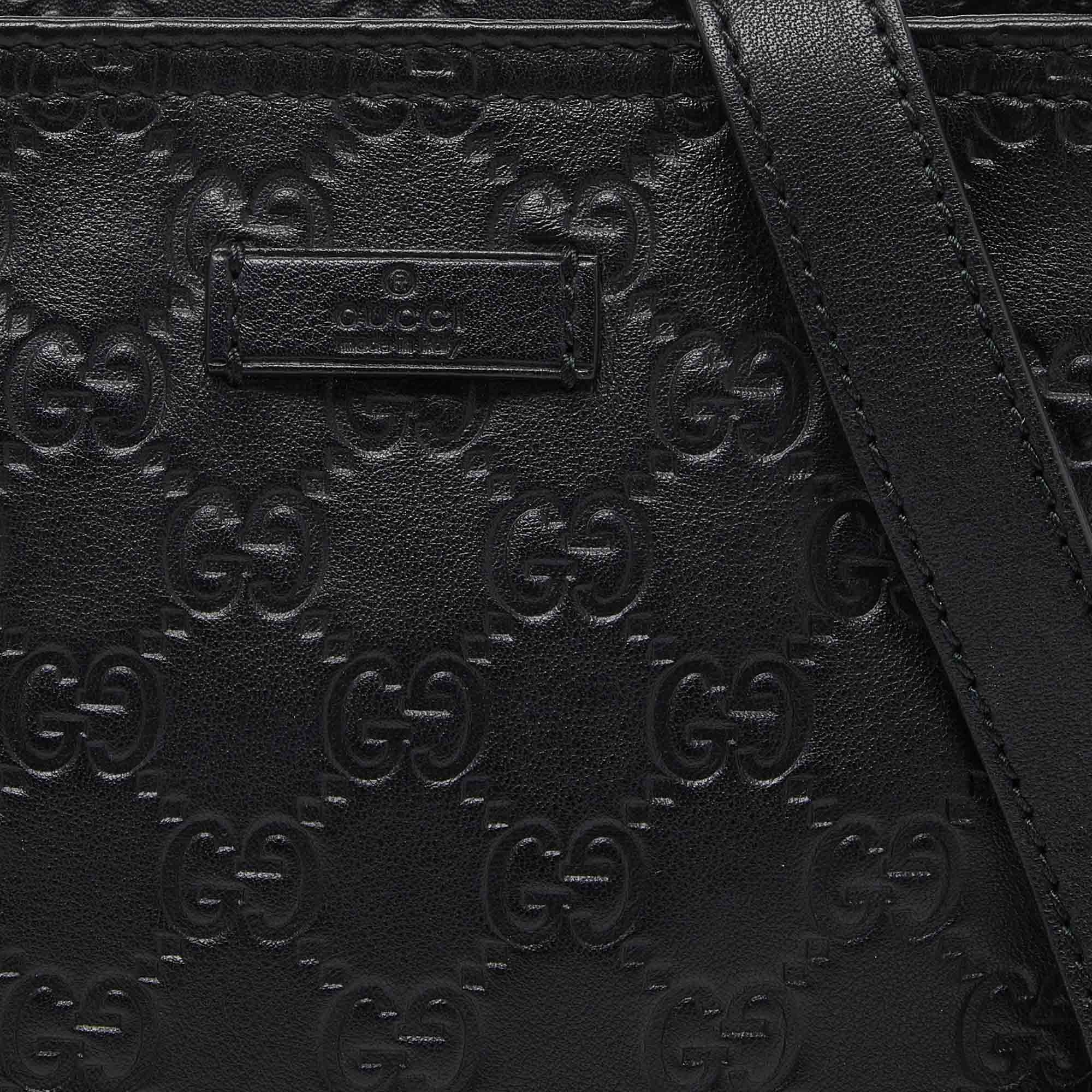 Gucci  Guccissima Leather Flat Crossbody Bag