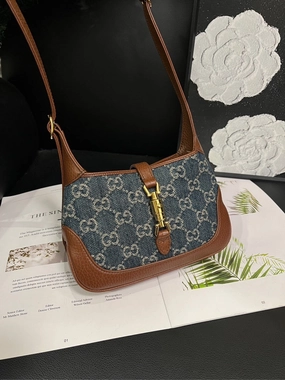 Gucci Jackie Blue Brown Crossbody Bag