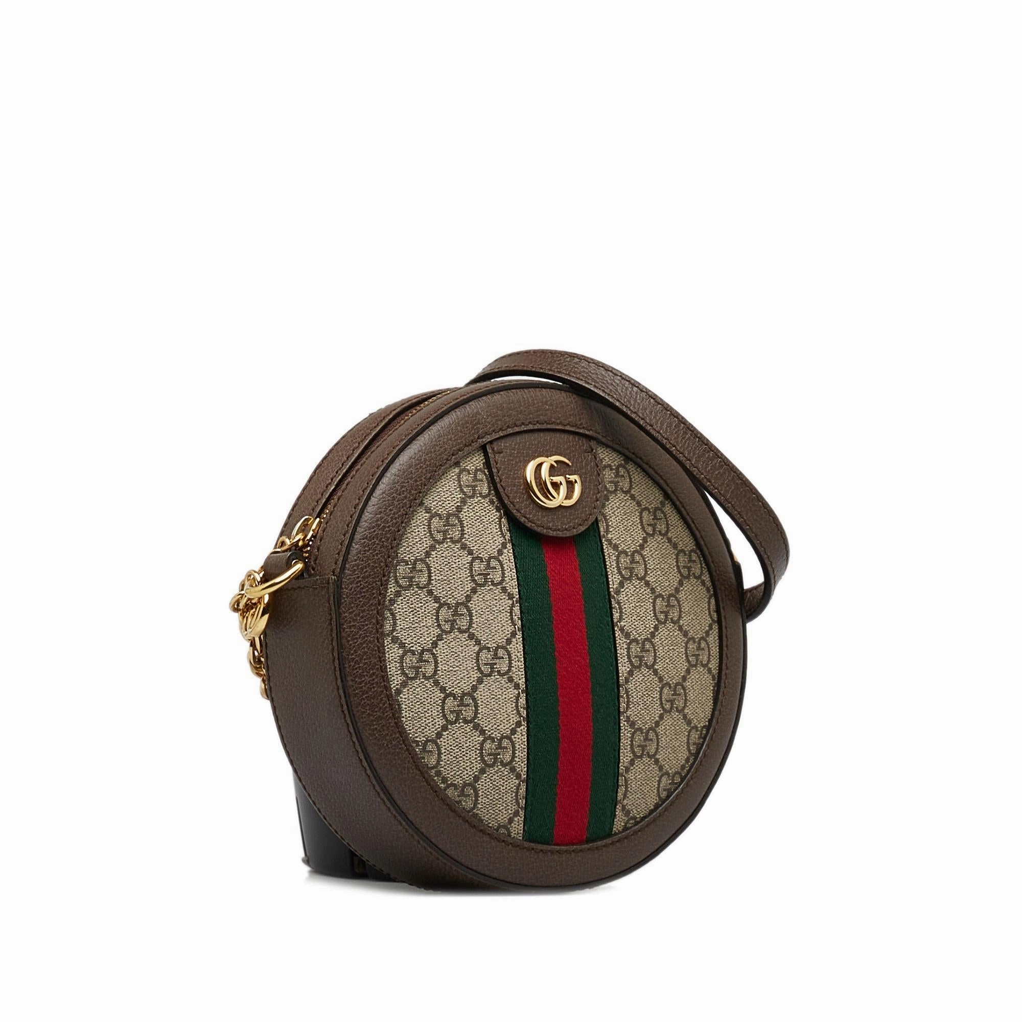 Gucci Mini GG Supreme Round Ophidia Crossbody (SHG-oKTNkt)