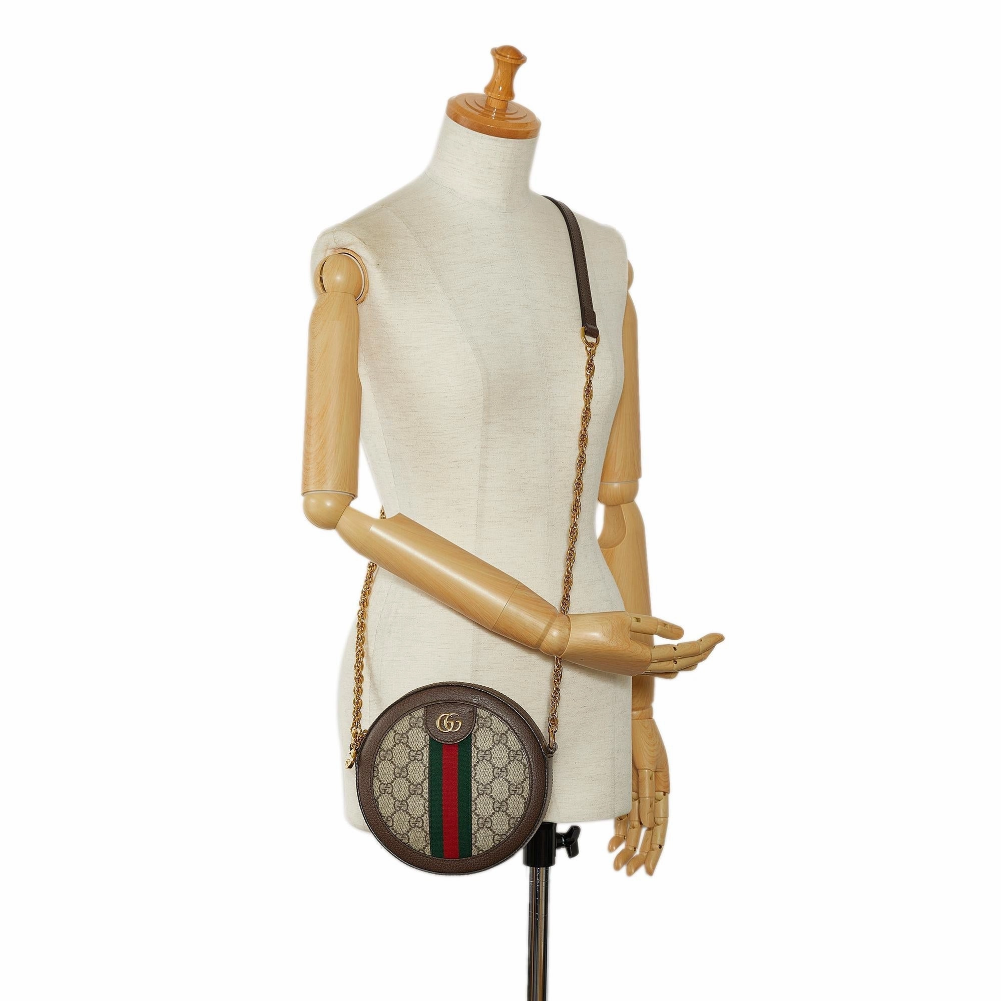 Gucci Mini GG Supreme Round Ophidia Crossbody (SHG-oKTNkt)