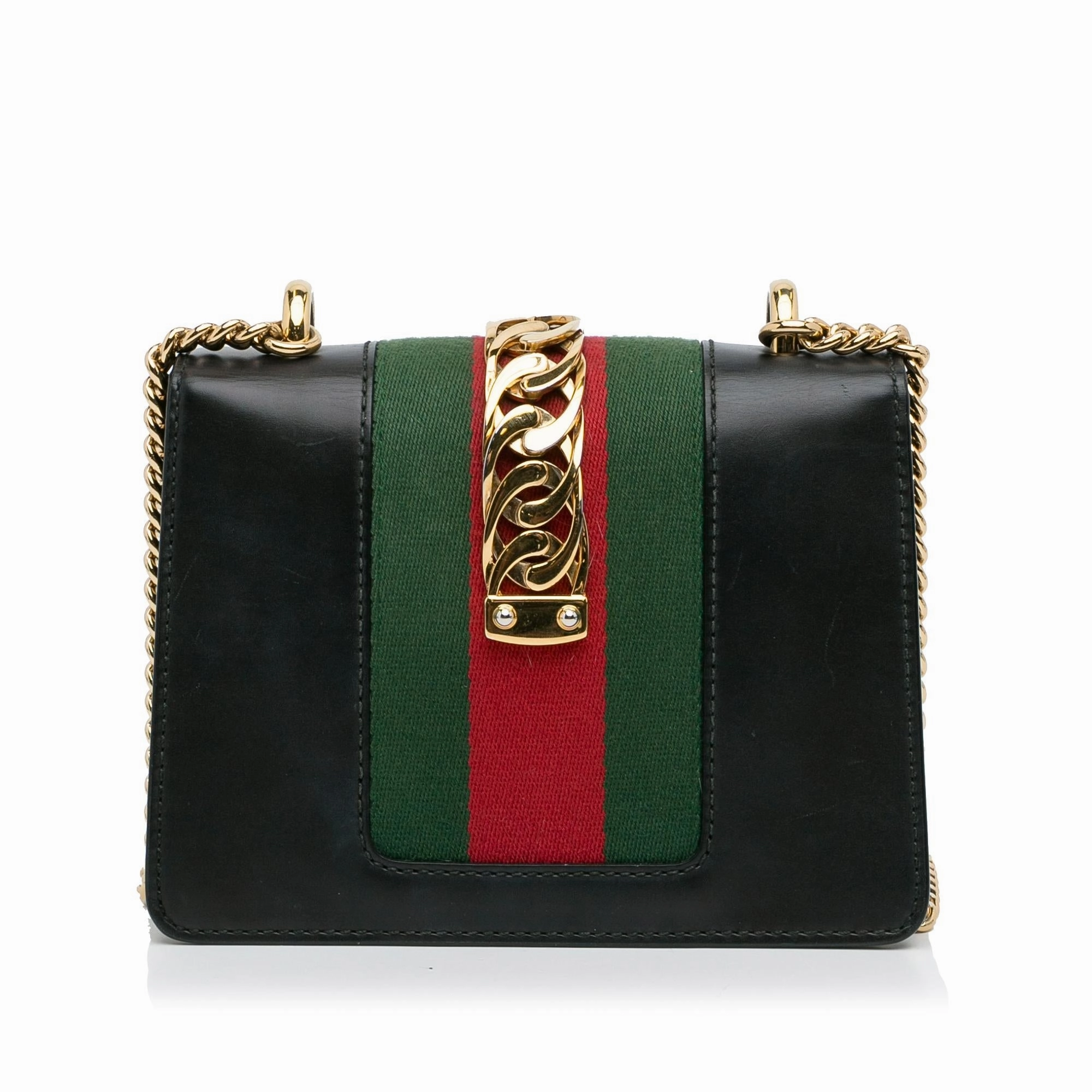 Gucci Mini Sylvie Leather Chain Crossbody Bag (SHG-Rb9ccQ)