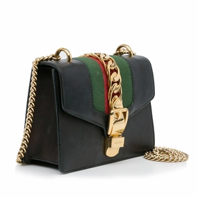 Gucci Mini Sylvie Leather Chain Crossbody Bag (SHG-Rb9ccQ)