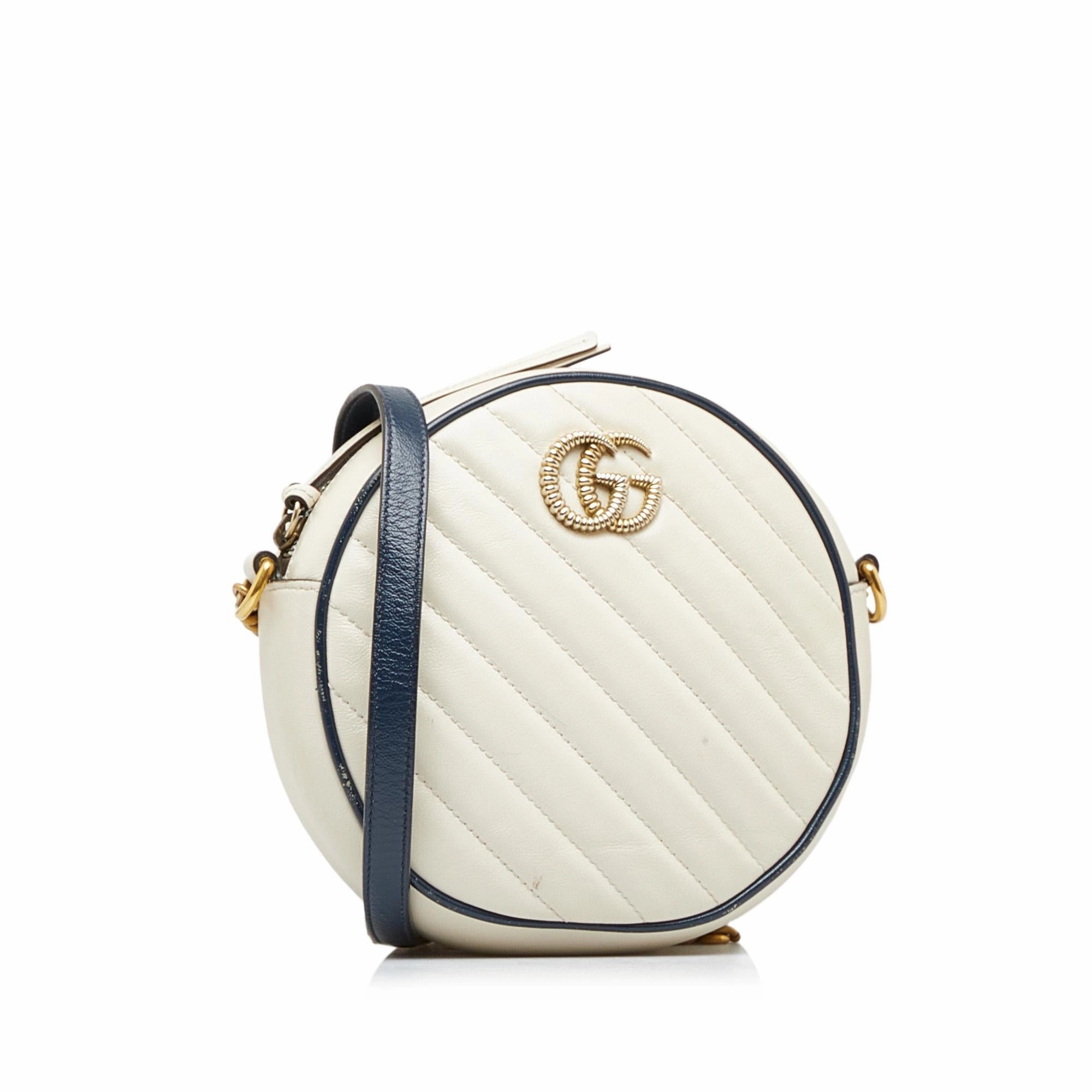 Gucci Mini Torchon GG Marmont Round Crossbody Bag (SHG-QPna6L)