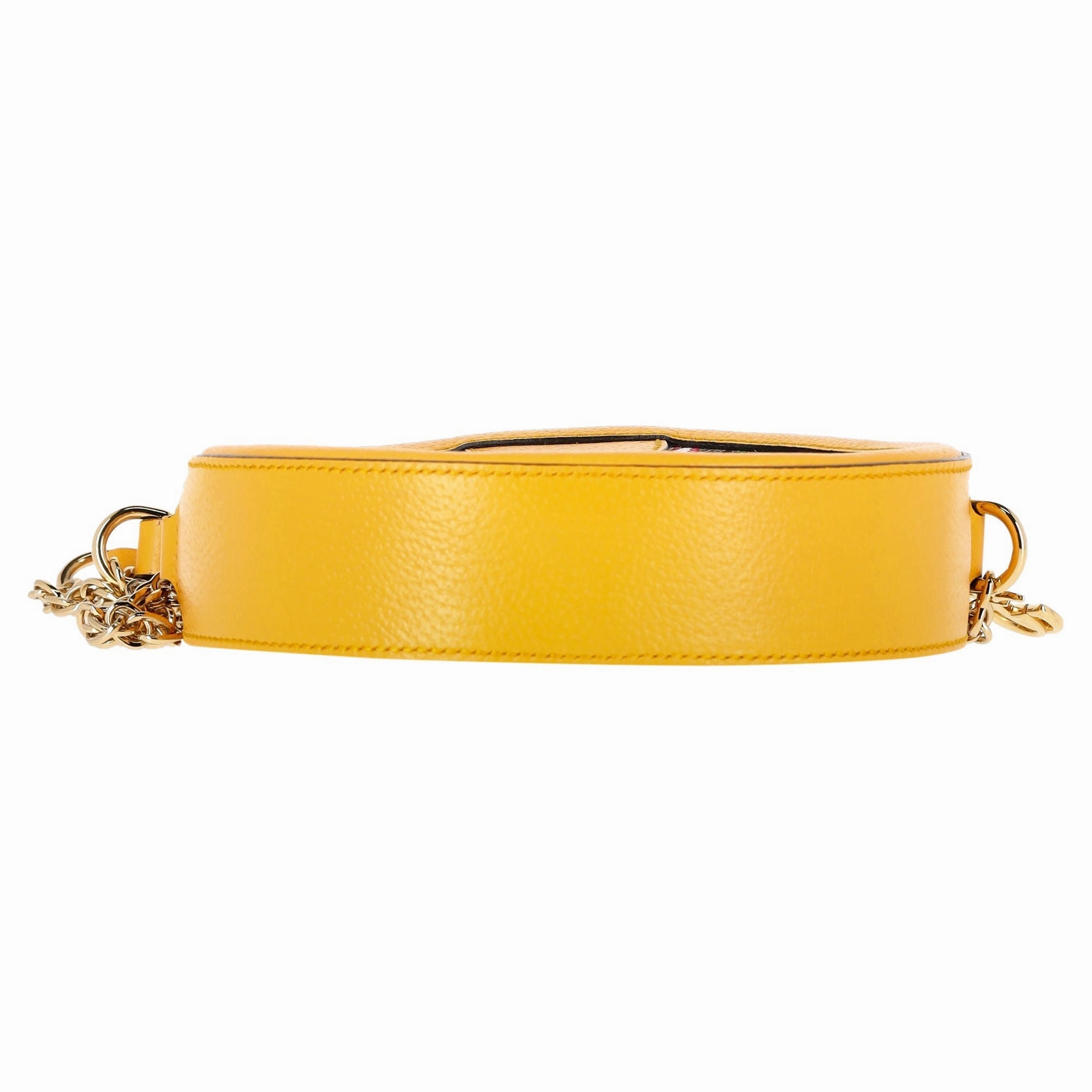 Gucci Ophidia Round Mini Crossbody Bag in Yellow Leather and Floral Print Canvas