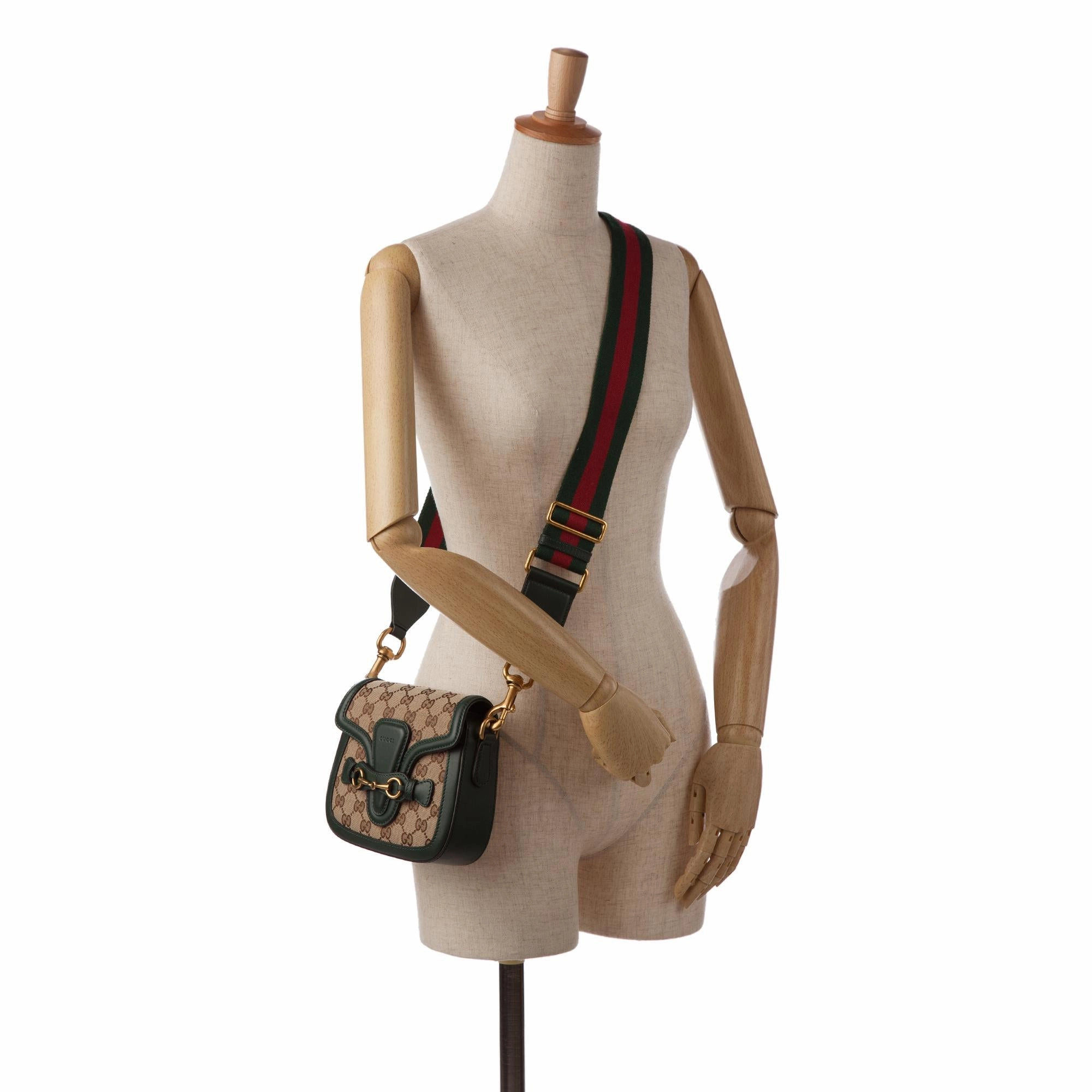 Gucci Small GG Canvas Lady Web Crossbody (SHG-JoFLho)