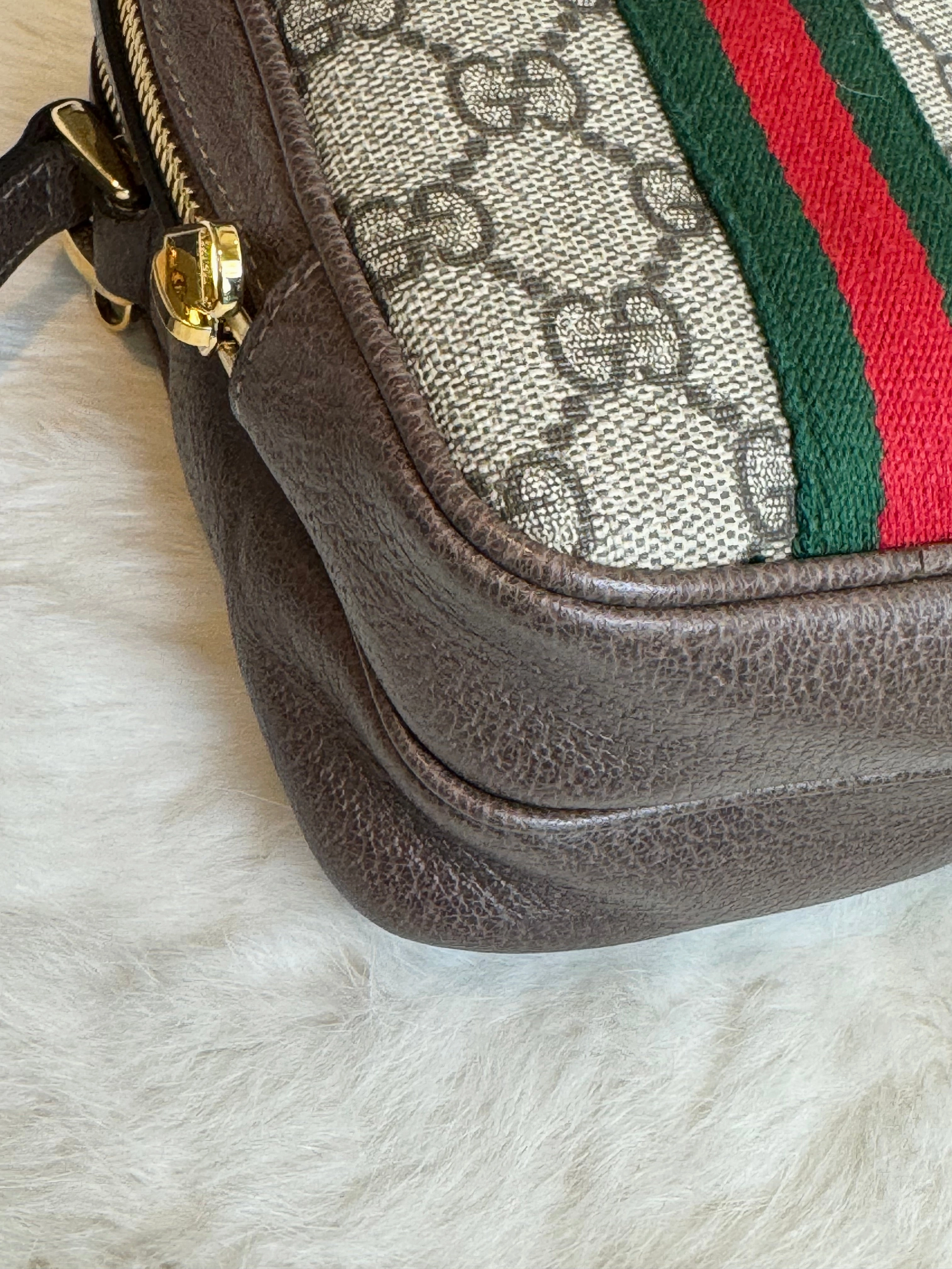 GUCCI Supreme Mini Ophidia Double Zip Crossbody