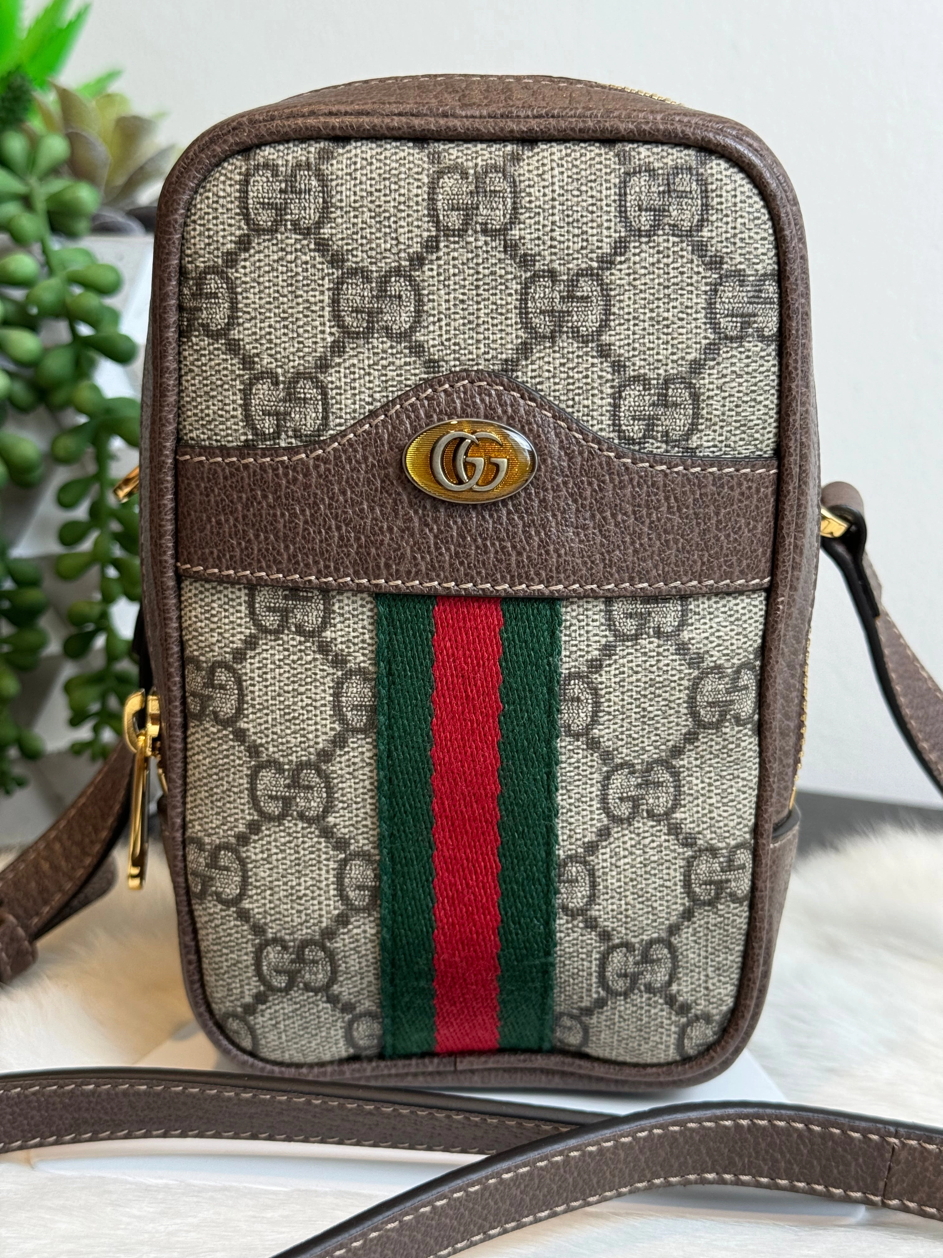GUCCI Supreme Mini Ophidia Double Zip Crossbody