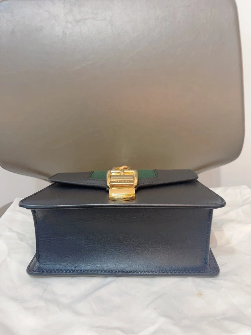 Gucci Sylvia Small Black Preloved Crossbody Bag - Vintage Designer Handbag
