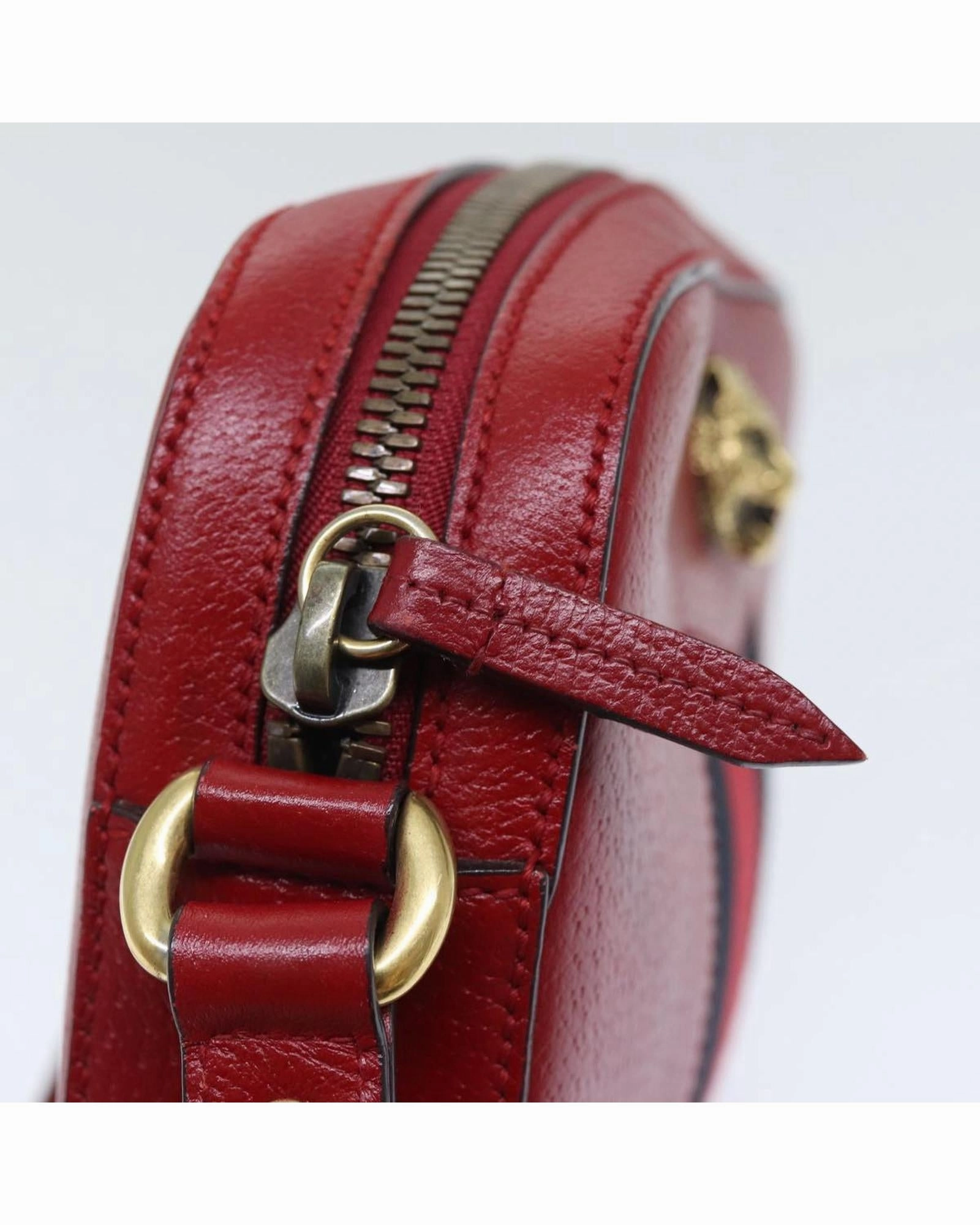 Gucci Tiger Head Crossbody Red Leather Bag