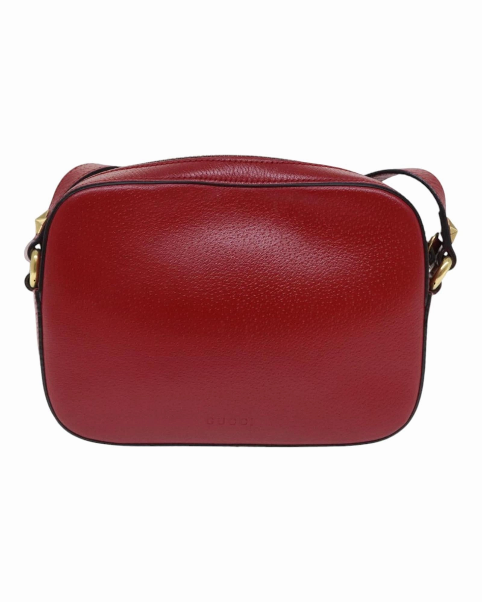 Gucci Tiger Head Crossbody Red Leather Bag