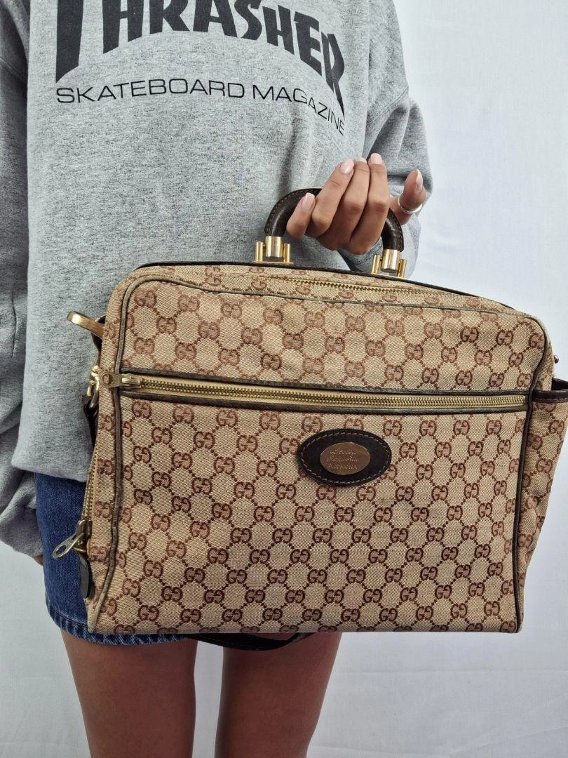 Gucci Vintage Monogram Mid Century Travel Bag