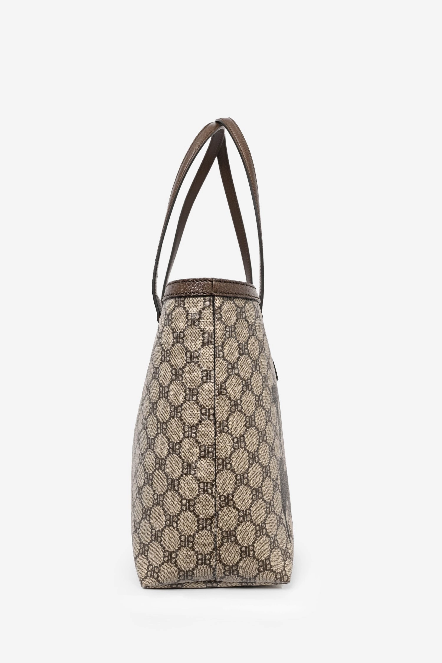 Gucci X Balenciaga Brown BB Supreme Ophidia Printed Shopping Tote