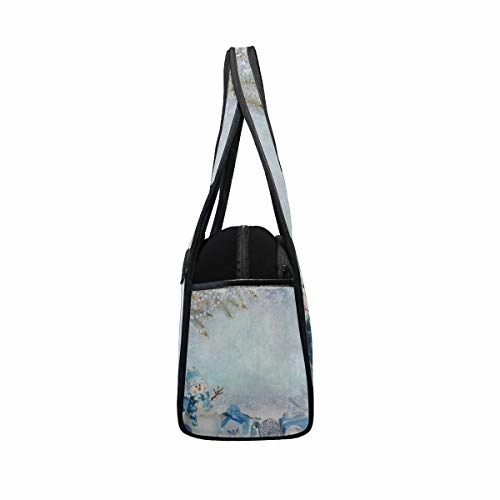 Gym Bag Christmas Snowman Pine Tree Bell Women Yoga Canvas Duffel Bag Crossbody Tennis Racket