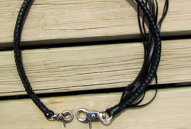 Handmade leather braided wallet Chain for chain wallet biker wallet trucker wallet