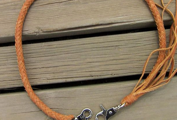 Handmade leather braided wallet Chain for chain wallet biker wallet trucker wallet