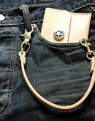 Handmade Leather Cool Punk Rock Wallet Chain Biker Trucker Wallet Chain Trucker Wallet Chain for Men