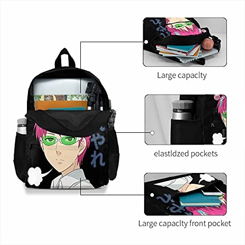 He Disastrous Life Of Saiki K Adult Backpack Travel Laptop Daypack Hiking Daypack Camping Adjustable Lightweight Large Capacity Woman'S Men Adult Student Knapsack