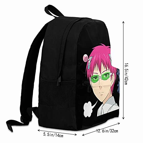 He Disastrous Life Of Saiki K Adult Backpack Travel Laptop Daypack Hiking Daypack Camping Adjustable Lightweight Large Capacity Woman'S Men Adult Student Knapsack