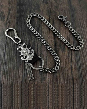 HEAVY METAL ANCHOR BIKER SILVER WALLET CHAIN LONG PANTS CHAIN SILVER jeans chain jean chain FOR MEN