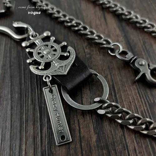 HEAVY METAL ANCHOR BIKER SILVER WALLET CHAIN LONG PANTS CHAIN SILVER jeans chain jean chain FOR MEN