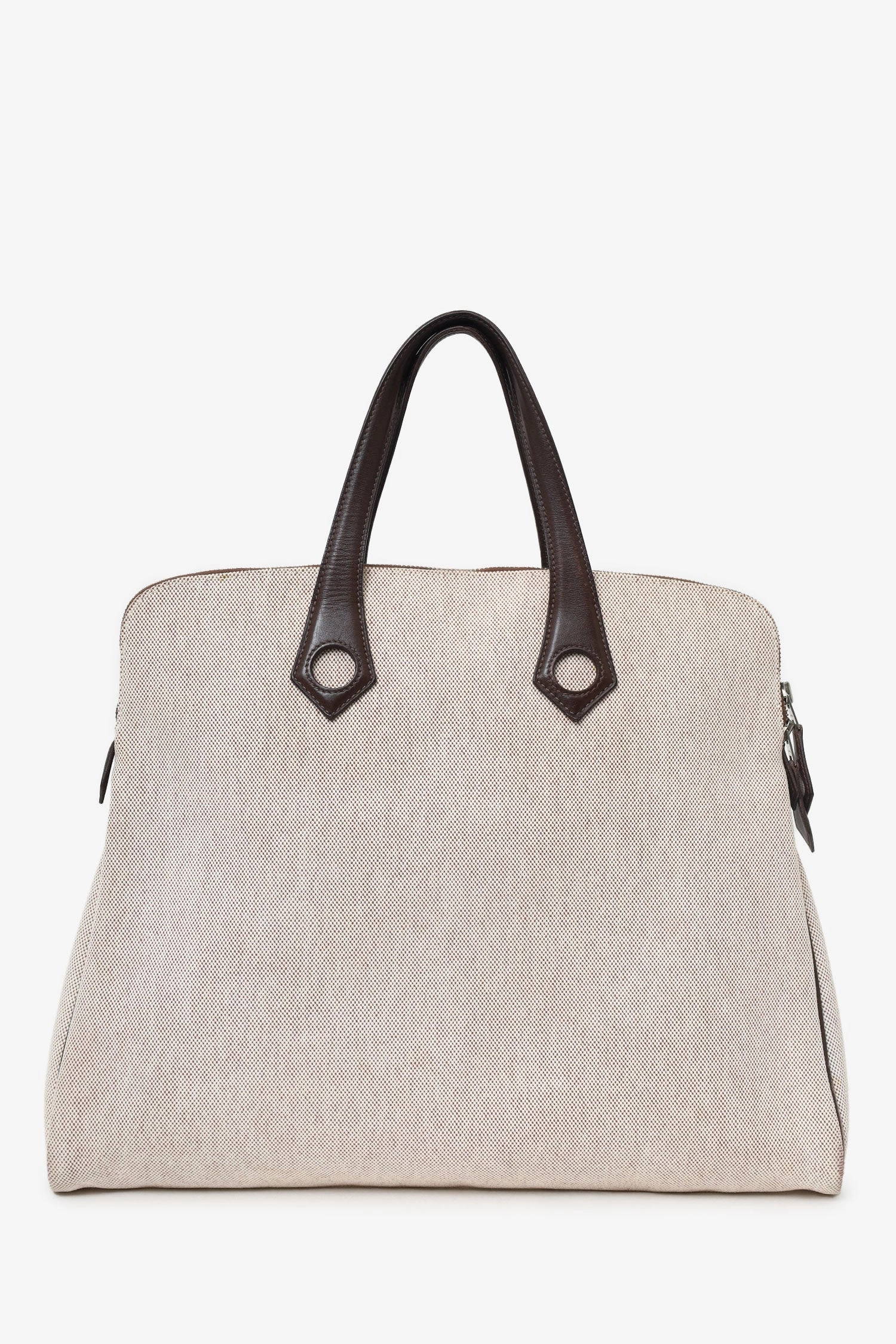 Hermes 2006 Brown/Beige Canvas/Leather Heeboo Tote