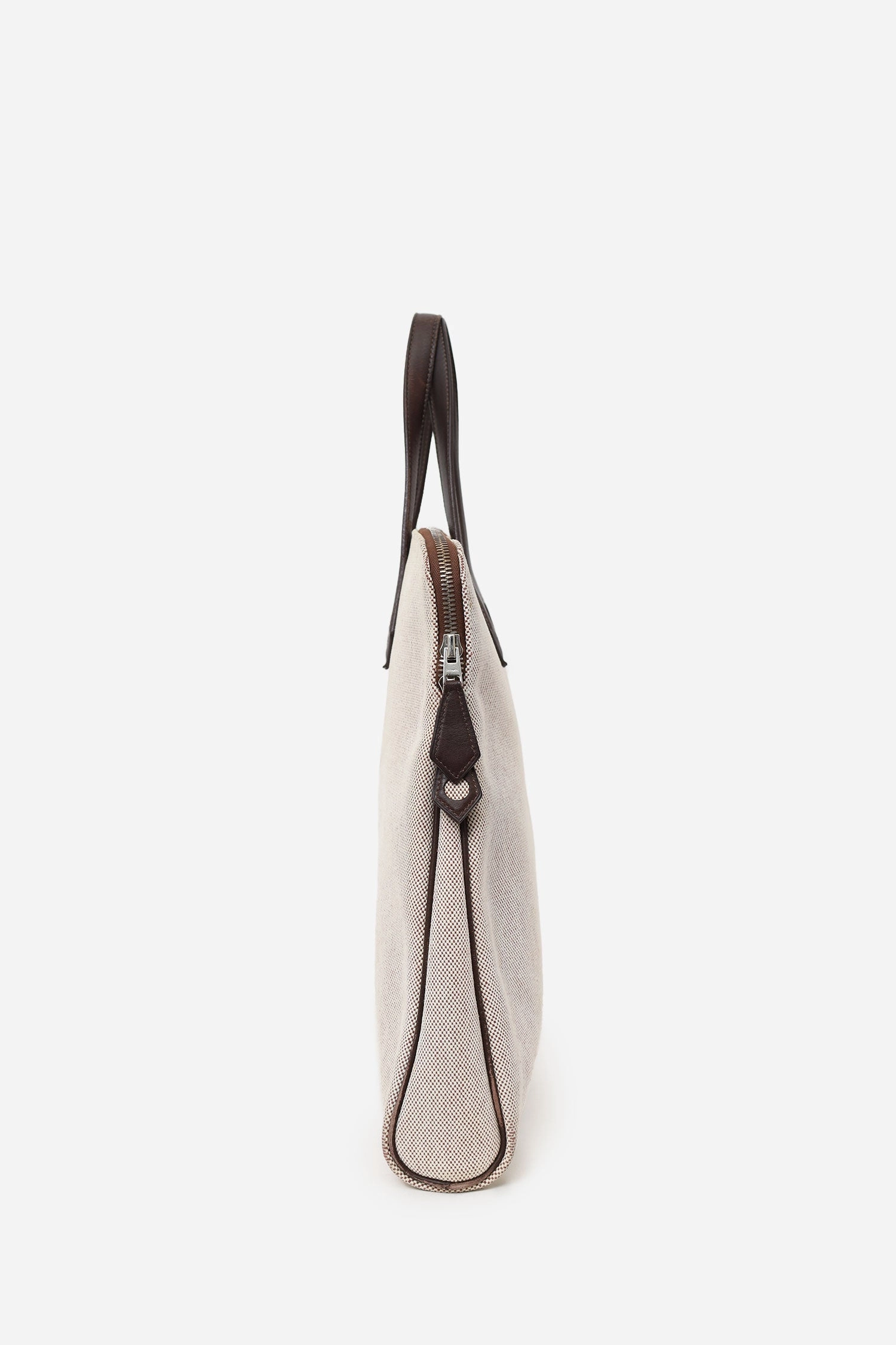 Hermes 2006 Brown/Beige Canvas/Leather Heeboo Tote