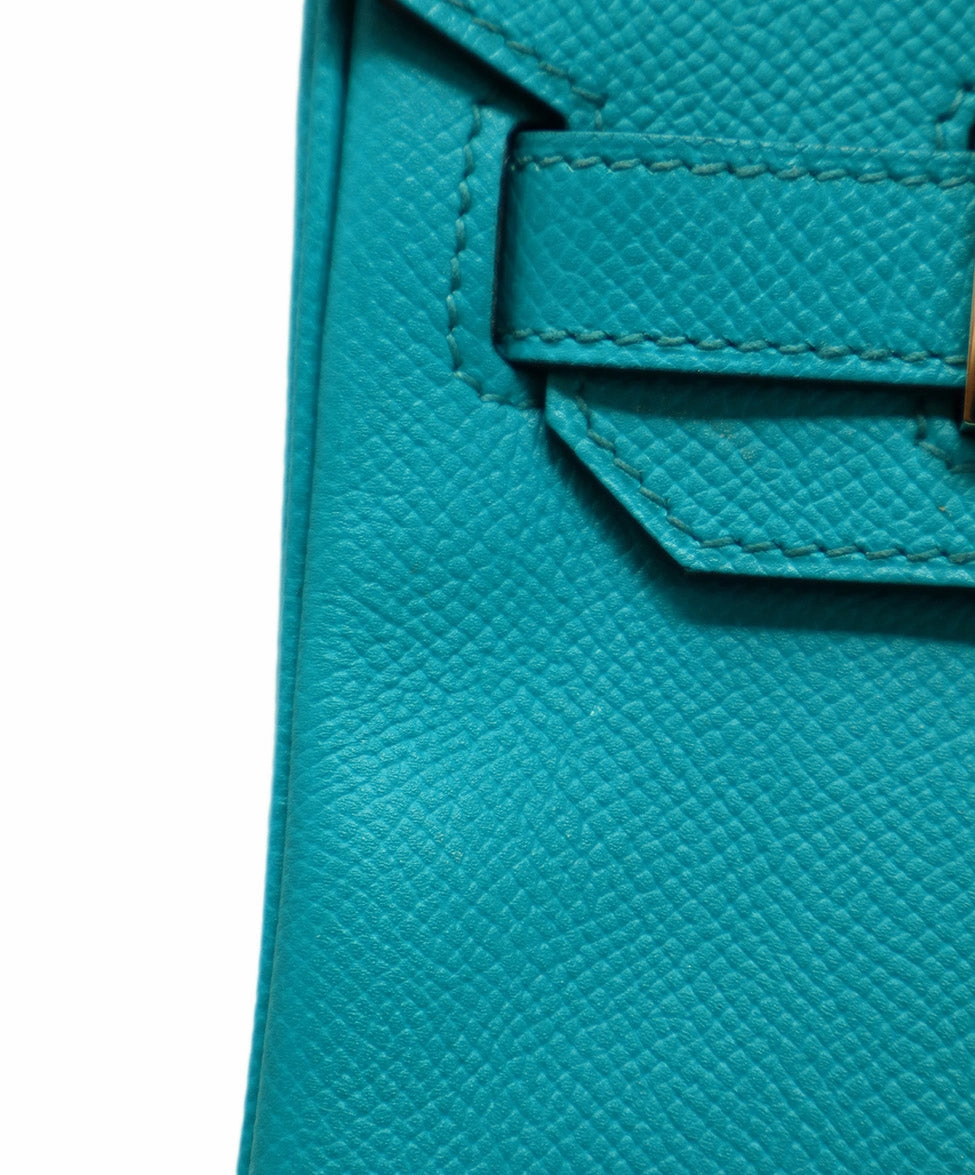 Hermes 2016 Teal Leather 30cm Birkin Bag
