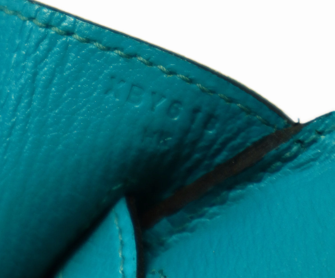 Hermes 2016 Teal Leather 30cm Birkin Bag