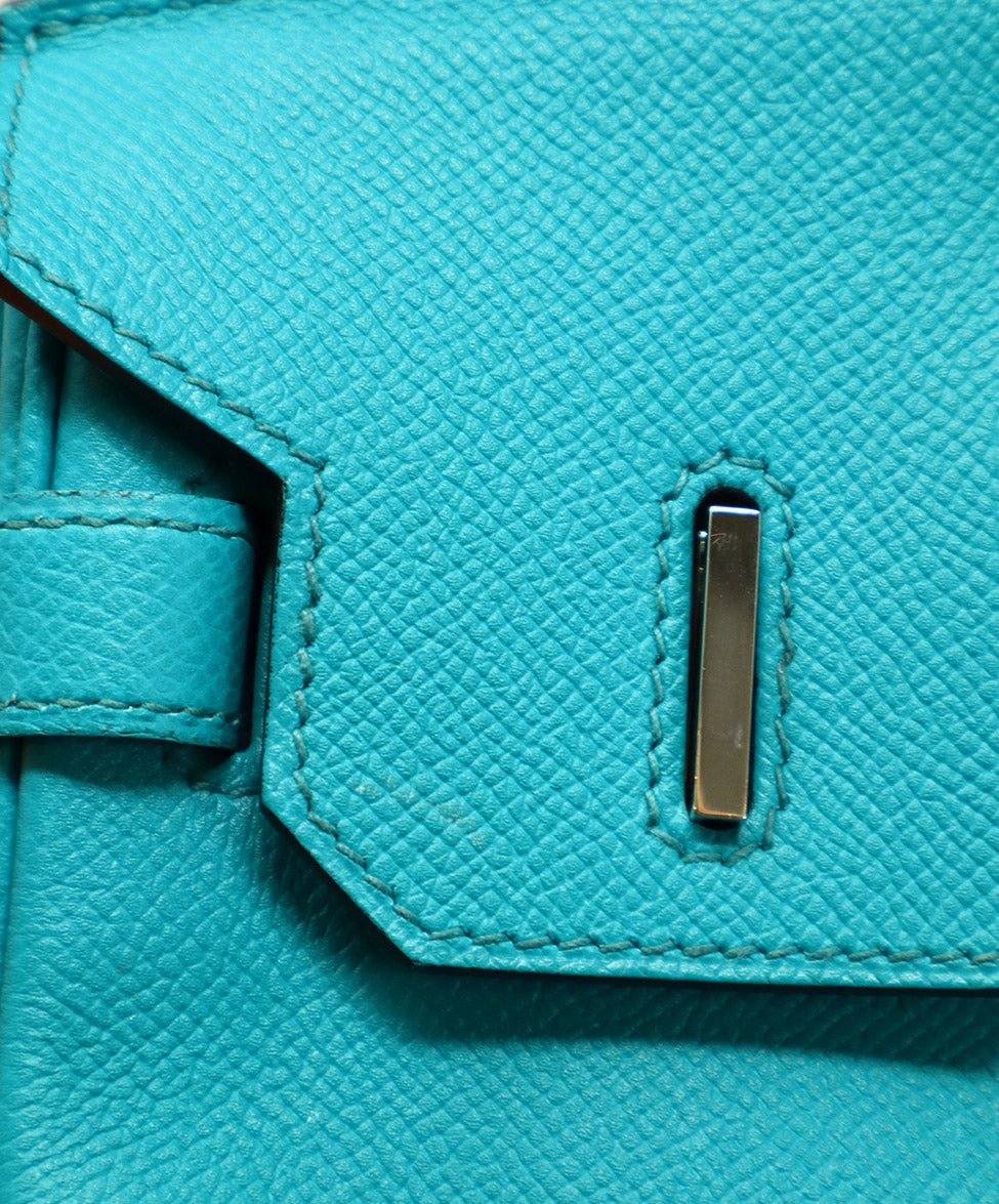 Hermes 2016 Teal Leather 30cm Birkin Bag