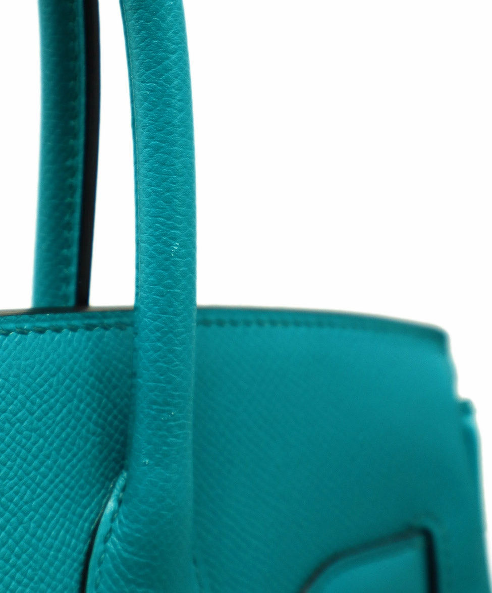 Hermes 2016 Teal Leather 30cm Birkin Bag
