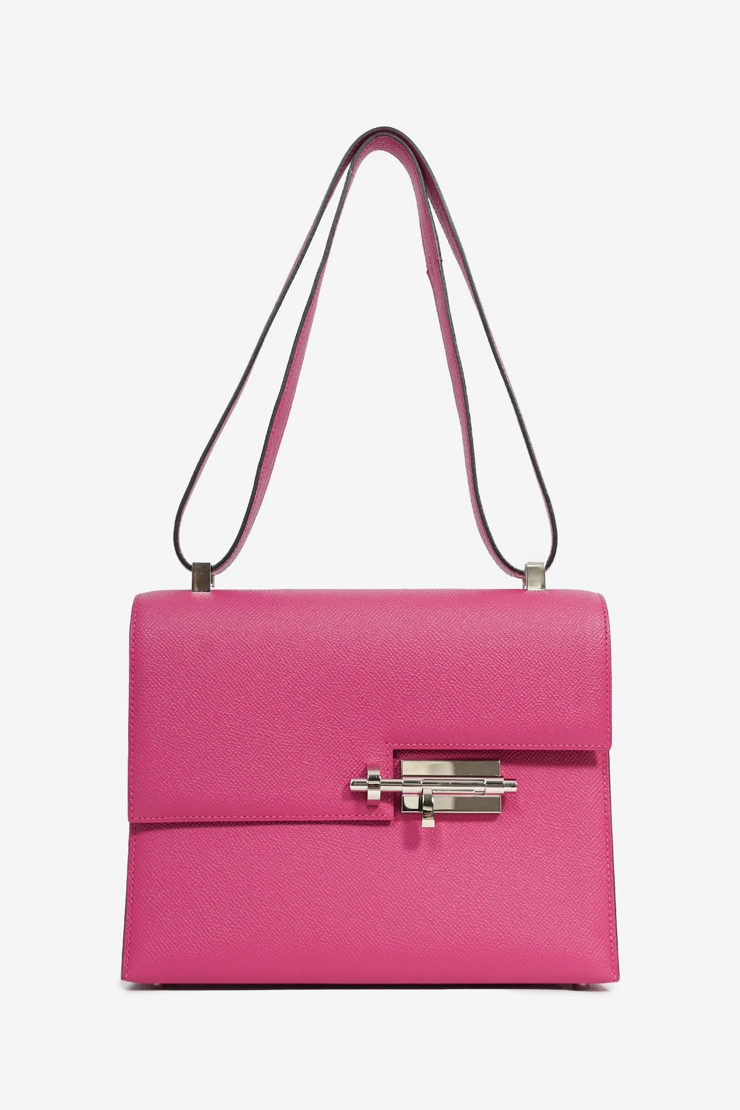 Hermes 2017 Rose Pourpre Epsom Leather Verrou 23 Crossbody Bag PHW