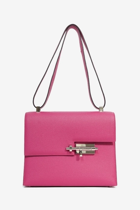 Hermes 2017 Rose Pourpre Epsom Leather Verrou 23 Crossbody Bag PHW