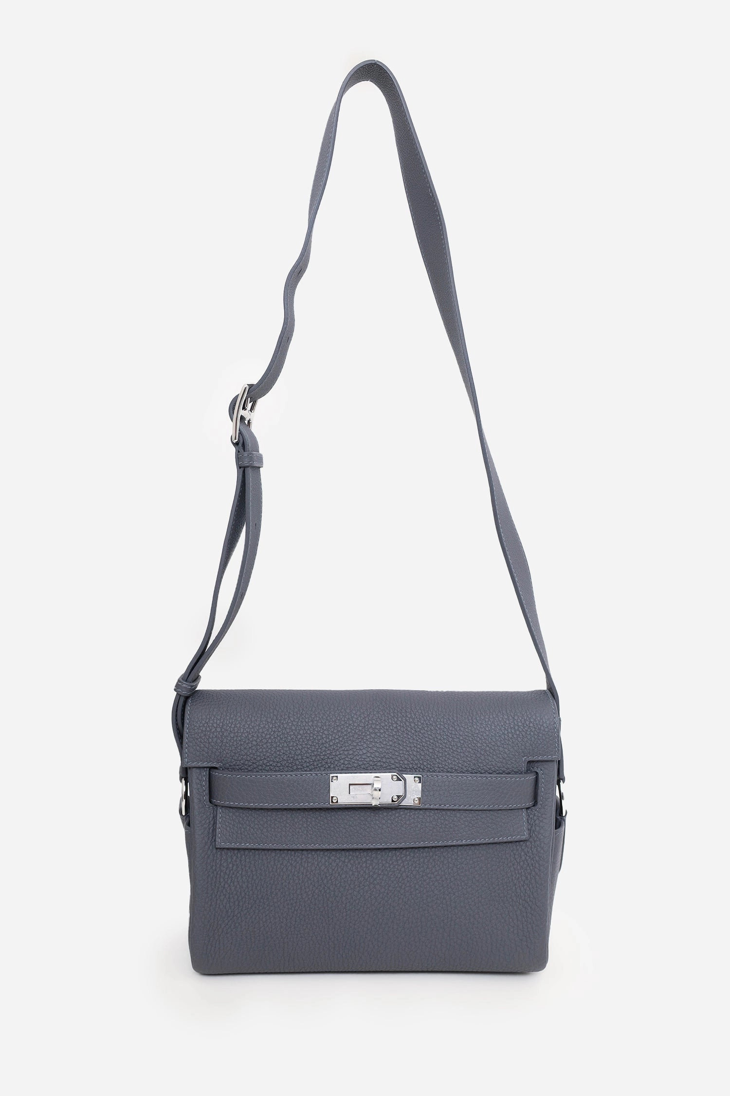 Hermes 2024 Grey Togo Leather Kelly Messenger Bag