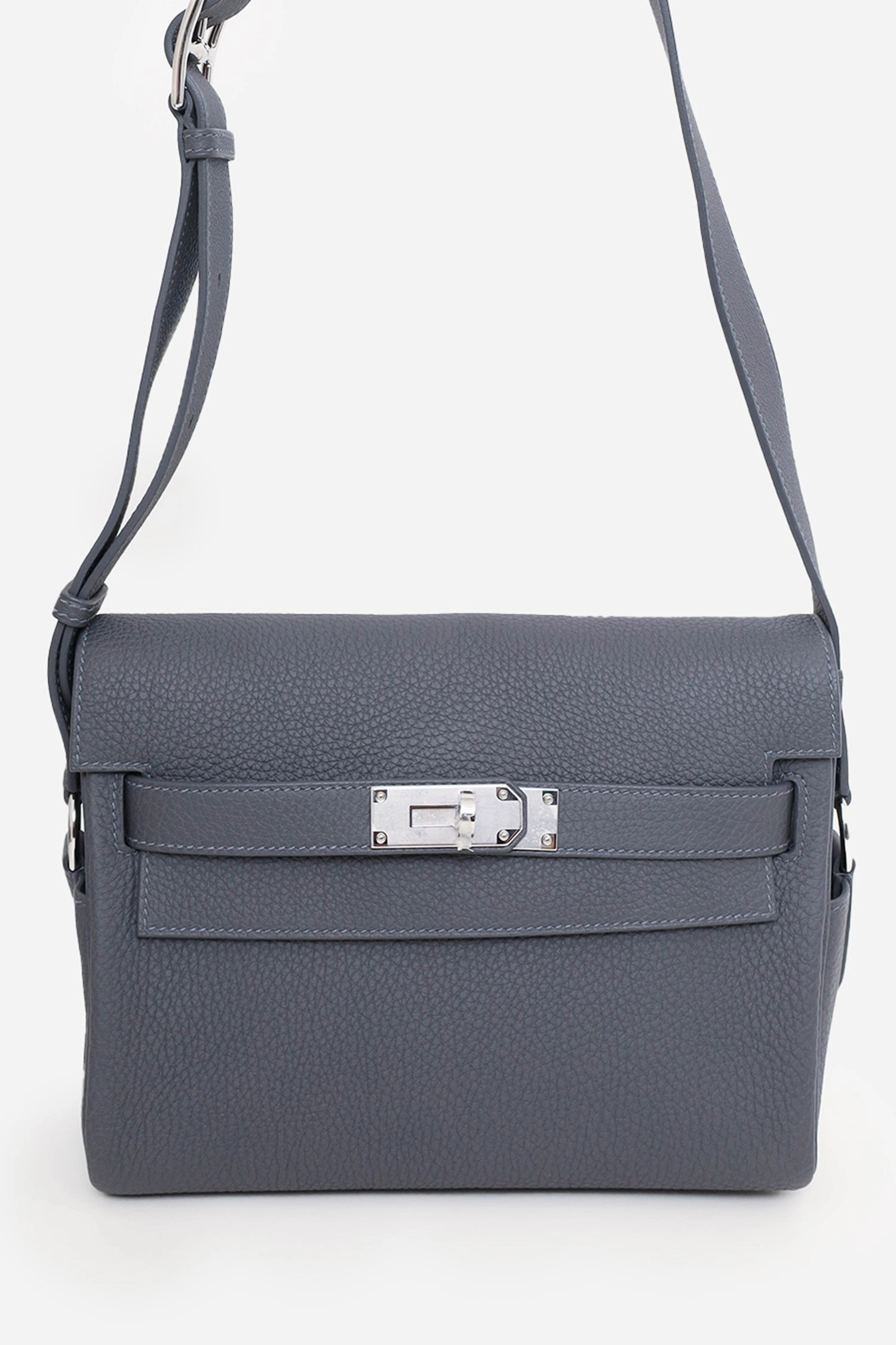 Hermes 2024 Grey Togo Leather Kelly Messenger Bag
