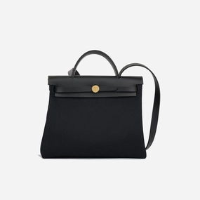 Hermes - Herbag 31 - Noir Canvas / Hunter GHW - Brand New