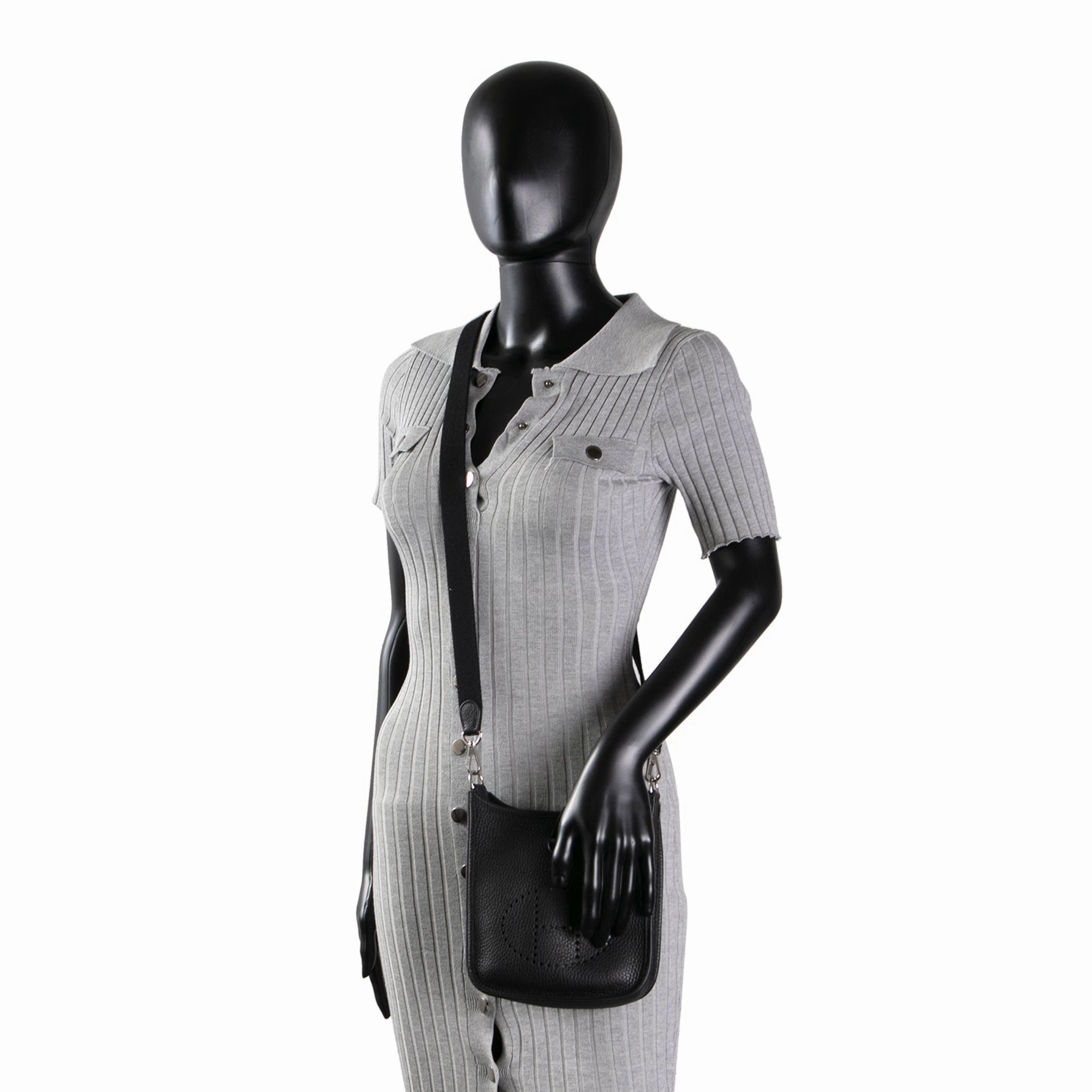 HERMES Taurillon Clemence Evelyne TPM - Noir