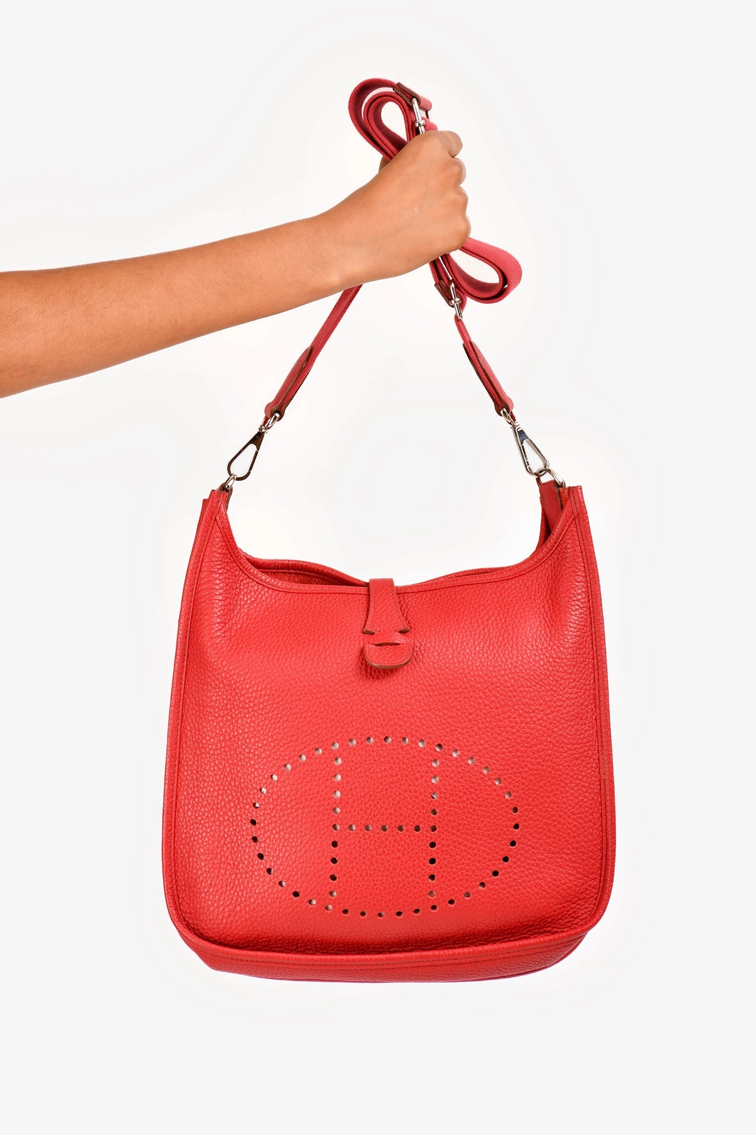 Herms 2010 Red Clemence Leather Evelyne 29