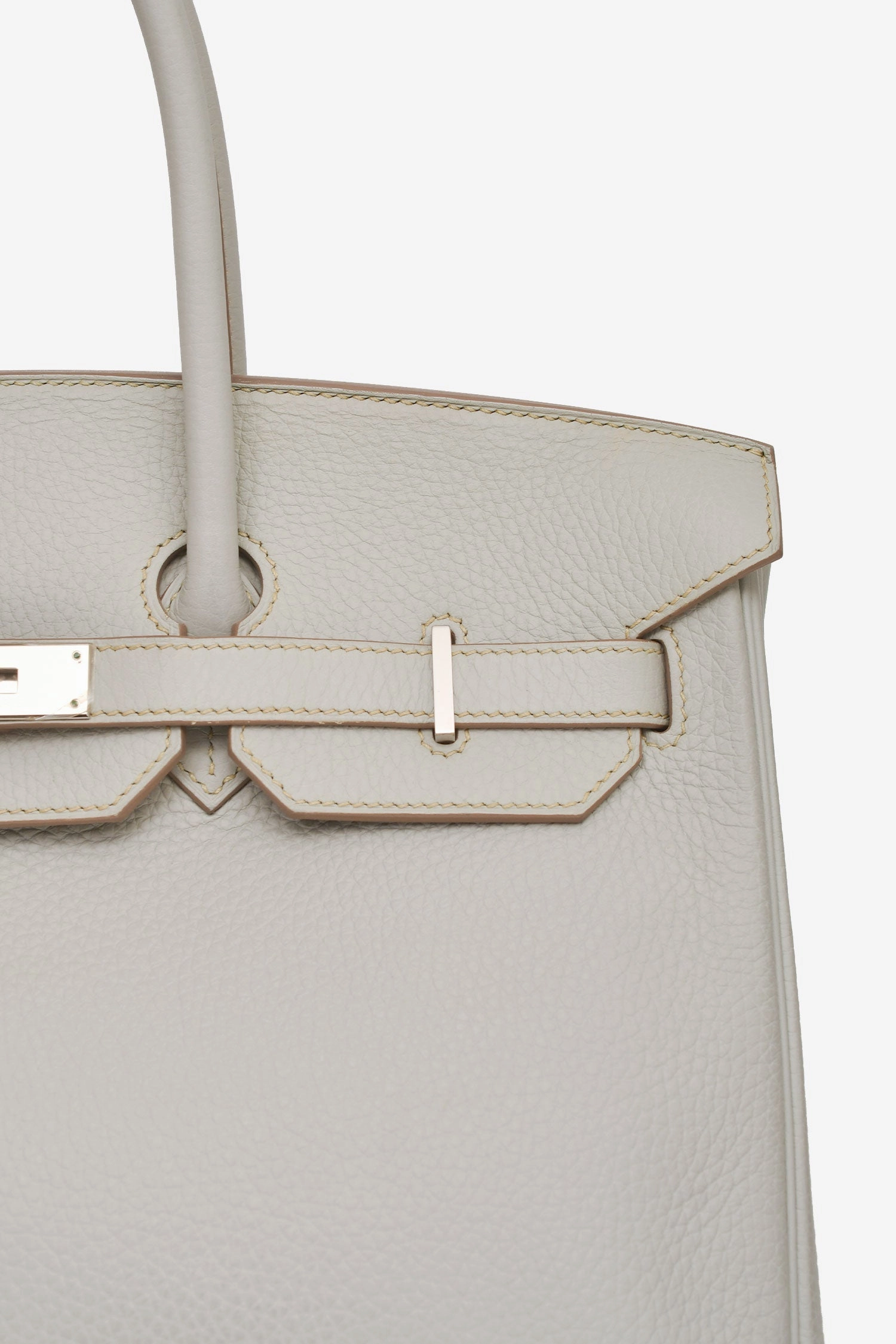 Herms 2013 Light Grey Clemence Birkin 35 PHW