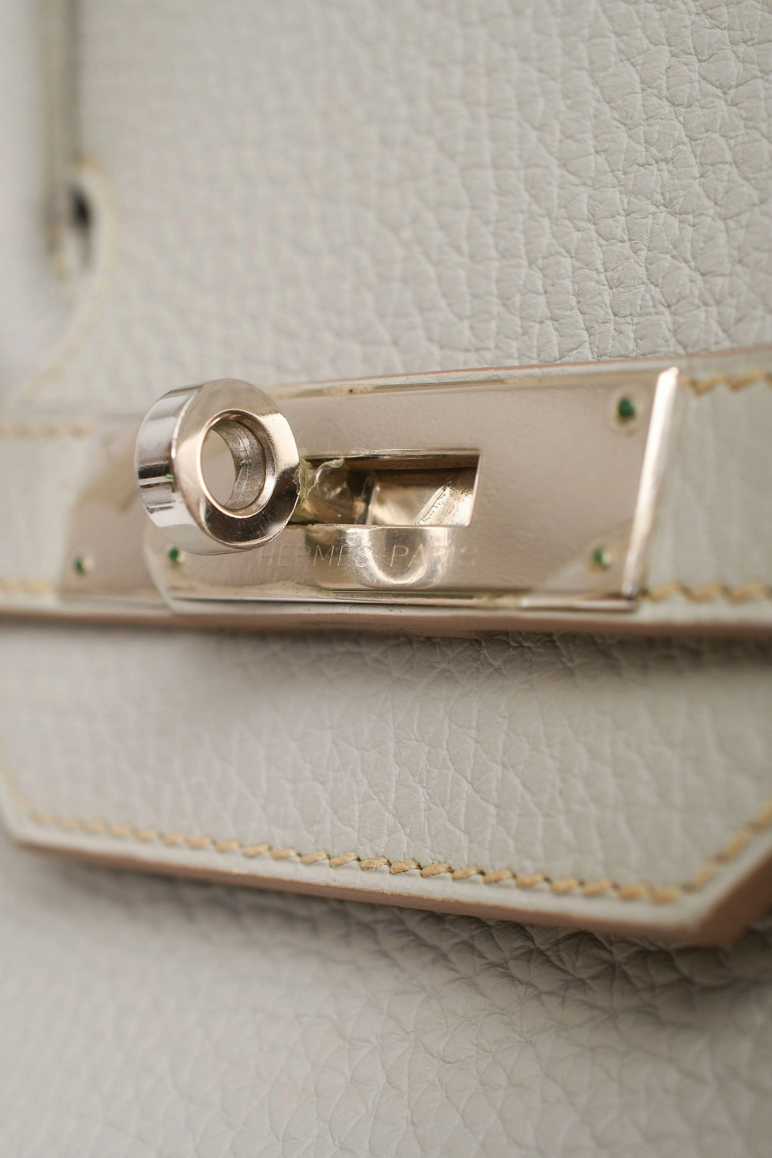 Herms 2013 Light Grey Clemence Birkin 35 PHW